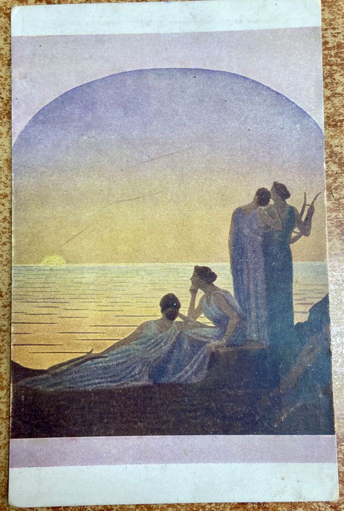 Стара листівка.  Античний вечер - фото фото фото 0