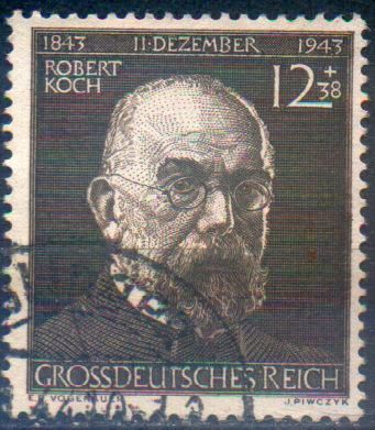 1944 - Рейх - 100 років Р.Коха Mi.864  _гаш - фото фото фото 0