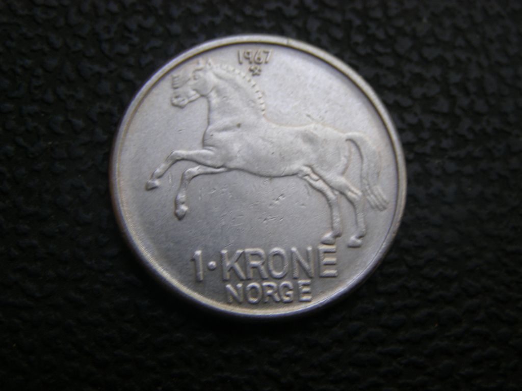 1 крона  Норвегия 1967 г - фото фото фото 0