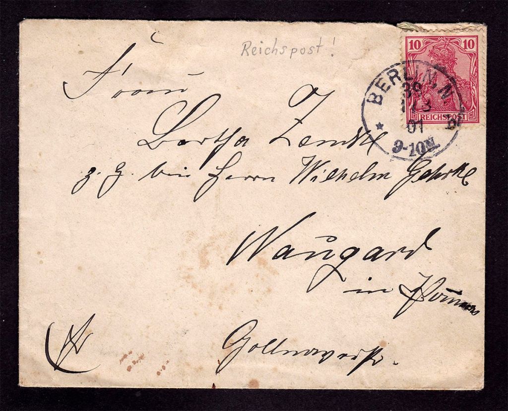 Рейх 1907 г - конверт -  Берлин - 2а скана - фото фото фото 0