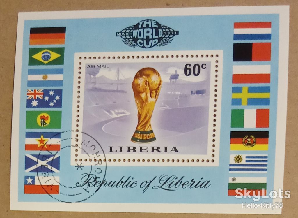 Либерия 1974 спорт футбол ФРГ Mi 921-928 + блок 72 два фото - фото фото фото 1