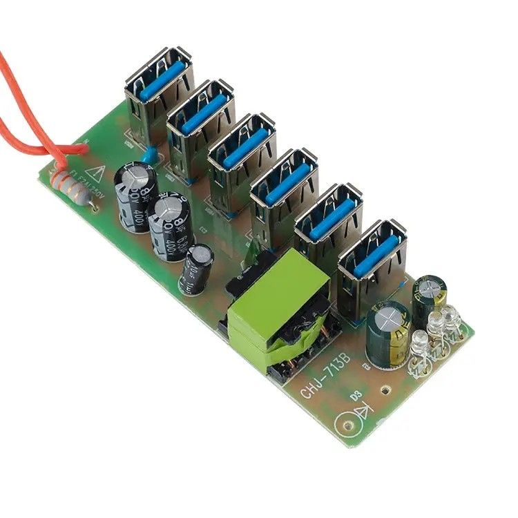 Сетевой фильтр ТВ-Т09   (3 розетки + 6 USB) 2м, сечение 3х0,75мм, 3000W - фото фото фото 6
