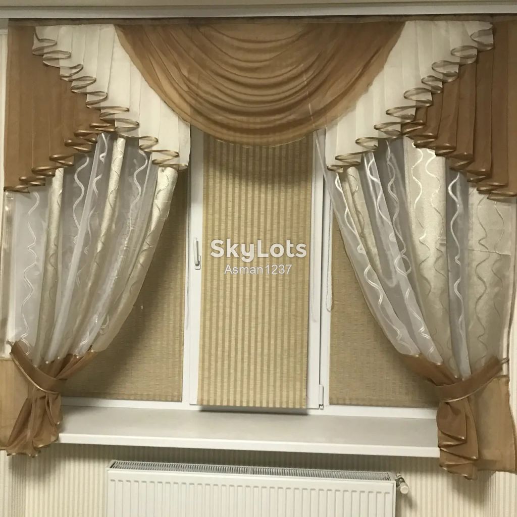 Кухонная занавеска с тюлью 2м (Доставка безкоштовно) - фото фото фото 1