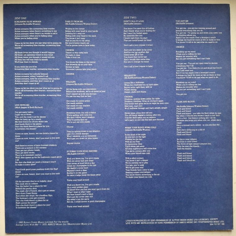 Girlschool - Screaming Blue Murder - 1982.   (LP). 12. Vinyl. Пластинка. Europe. - фото фото фото 2