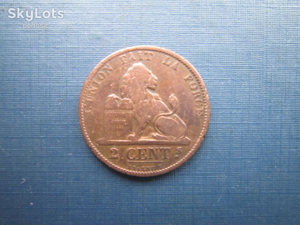 Монета 2 сантими Бельгія 1873 Belges фауна лев - фото фото фото 0