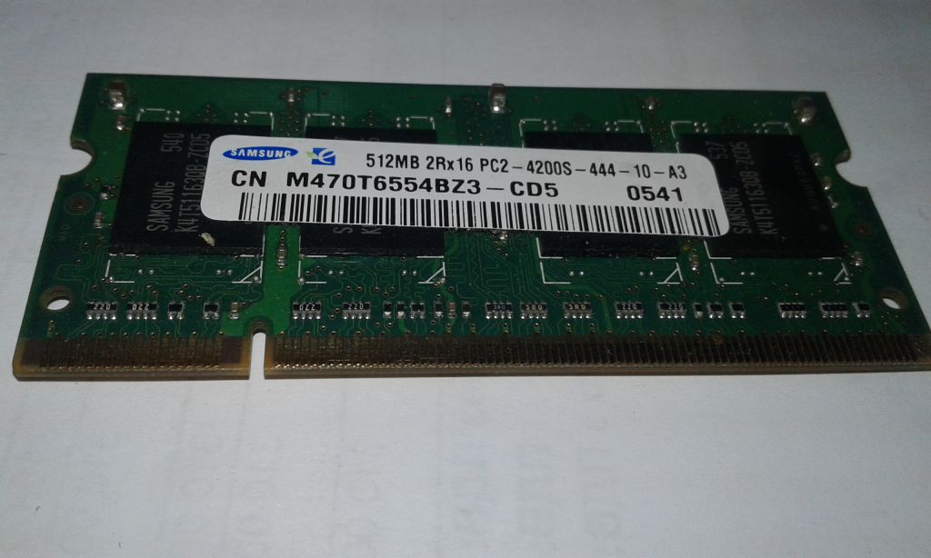 Модуль памяти Samsung SODIMM 512MB DDR2 PC2-4200S 533MHz Laptop Memory RAM M470T6554BZ3-CD5 - фото фото фото 0