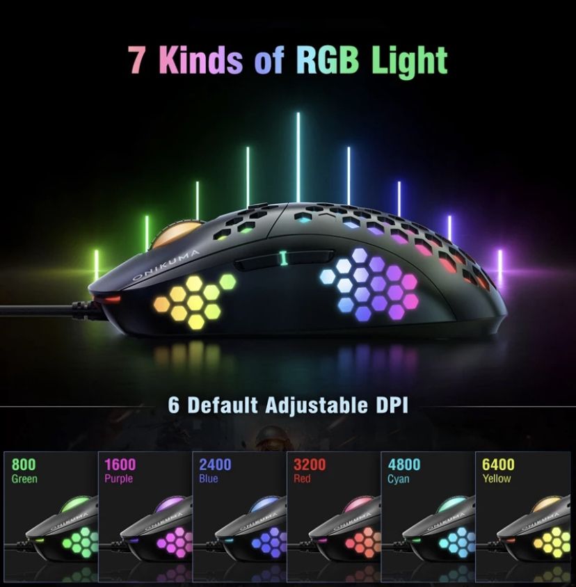 Игровая компьютерная мышь ONIKUMA CW903 с Led подсветкой Black - фото фото фото 1
