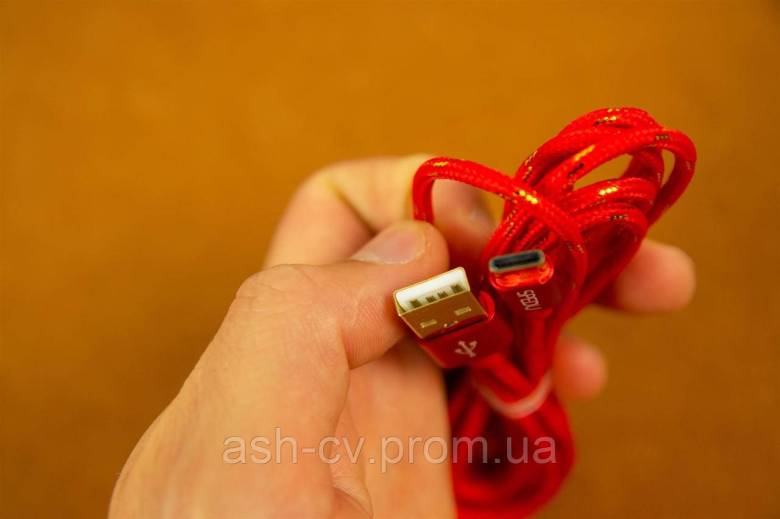 Кабель USB Type C (Red 2 метри) - фото фото фото 3