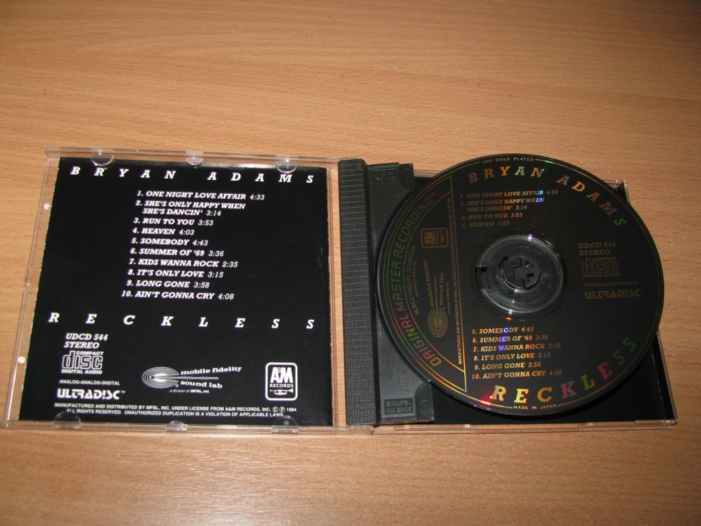 BRYAN ADAMS - Reckless  (1991 Mobile Fidelity Sound Lab 24Karat GOLD CD) - фото фото фото 2