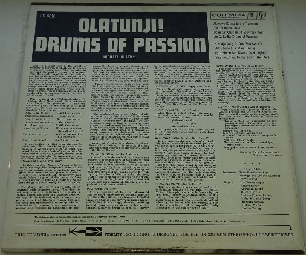 OLATUNJI! Drums Of Passion LP US VG/EX - фото фото фото 1