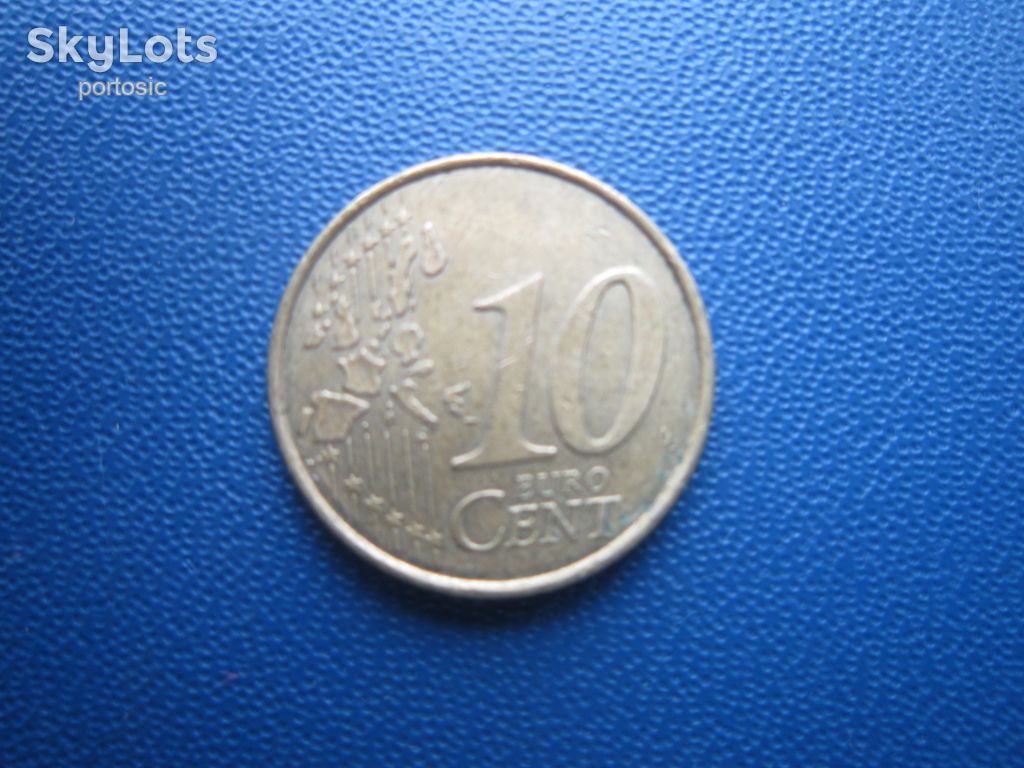 Монета 10 євроцентів  (лепта) Греція 2002 с F в зірці - фото фото фото 1