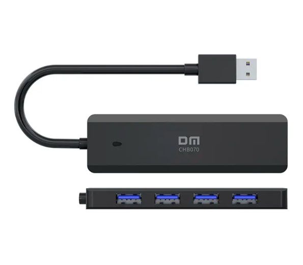 Хаб USB3.0 DM CHB070 4 USB пластиковый USB-A 20 см Черный - фото фото фото 1