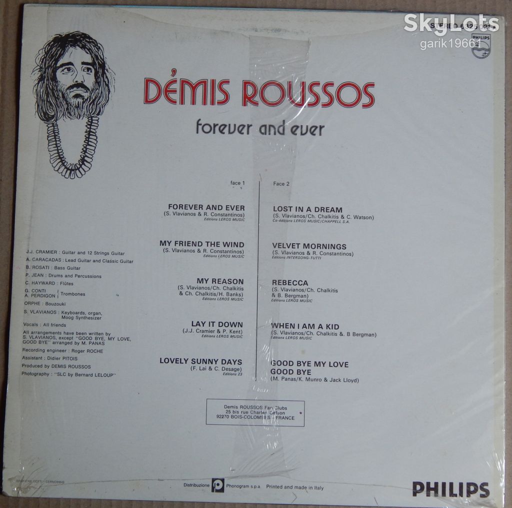 Demis Roussos – Forever And Ever  (Philips – 6325 021 L, Italy) NM-/NM- - фото фото фото 1