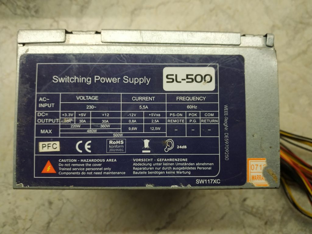 Блок питания Switching Power Supply SL-500 - фото фото фото 0
