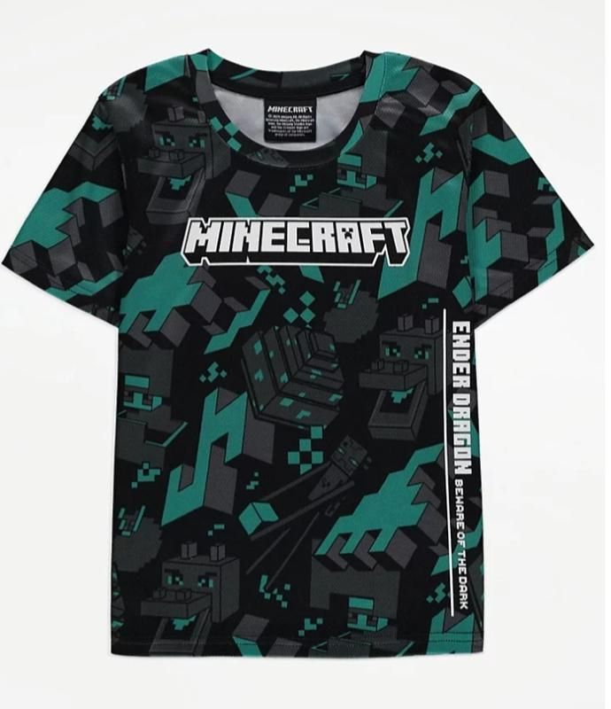 Чорно-зелена футболка minecraft george на хлопчика 10-11 років - фото фото фото 0