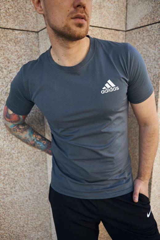 Футболка мужская Adidas темно-серая - фото фото фото 4
