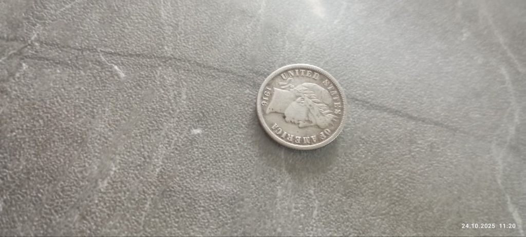 США 1 дайм, 1916 Barber Dime - фото фото фото 1