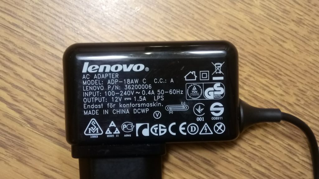 БЛОК ПИТАНИЯ LENOVO ADP-18W 12V 1.5A 199 ГРИВЕН - фото фото фото 1