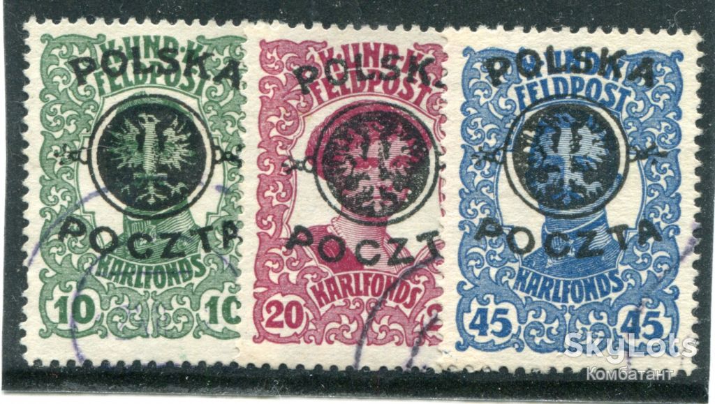 Марки Feldpost Польща 1918 р. - фото фото фото 0