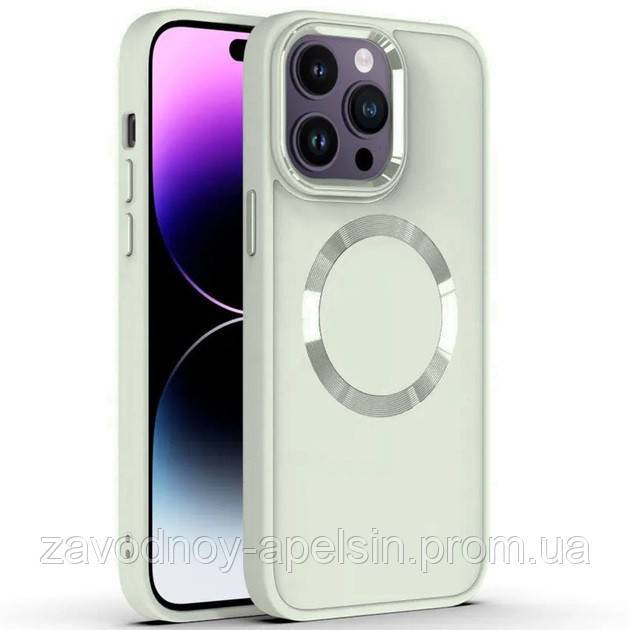 IPhone 16 Pro Max Чехол матовый Магнит TPU+PC (белый) - фото фото фото 0