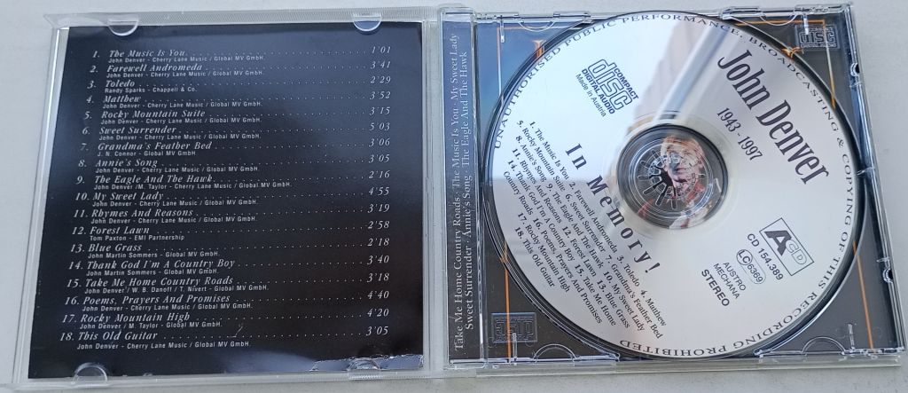 JOHN DENVER 1943-1997 In Memory!, Live CD Austria - фото фото фото 1