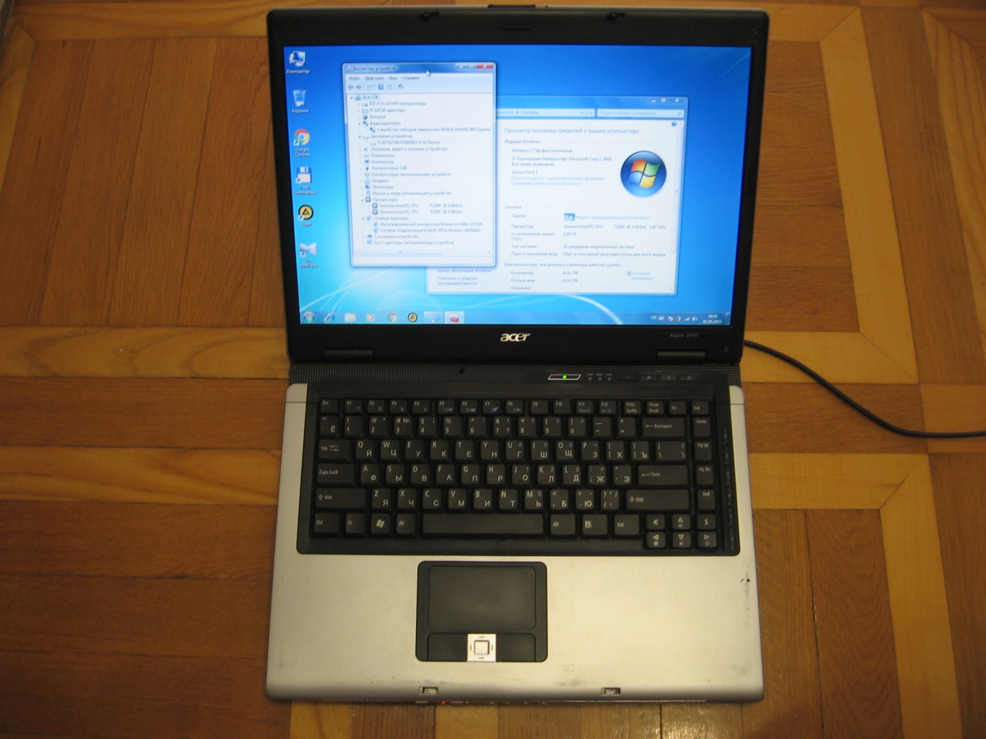 Ноутбук  Acer Aspire 5610Z       (15.4″/CoreDuo T2300/1Gb/60Gb), без АКБ і БЖ - фото фото фото 0