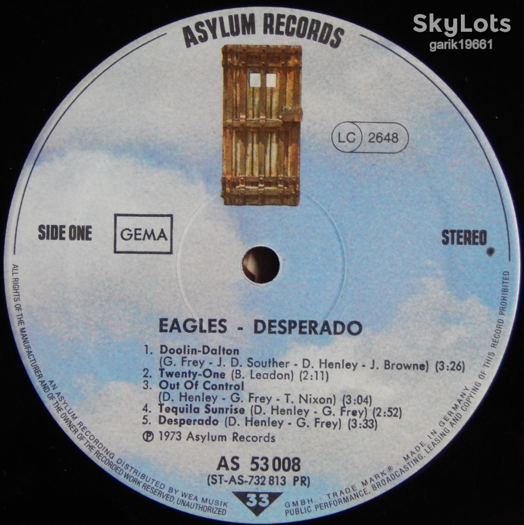 Eagles – Desperado  (Asylum Records – AS 53 008, Germany) EX+/NM- - фото фото фото 2