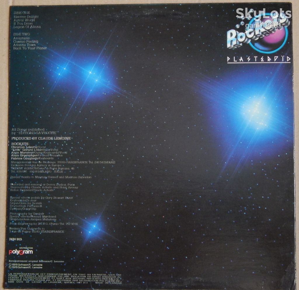 Rockets – Plasteroïd   (Rockland Records ‎– 2424 903, Canada) EX+/NM- - фото фото фото 1
