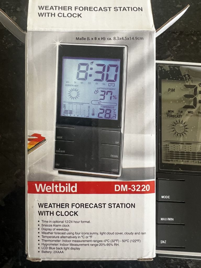 Термогігрометр Weltbild DM-3220 WEATHER FORECAST STATION WITH CLOCK - фото фото фото 0