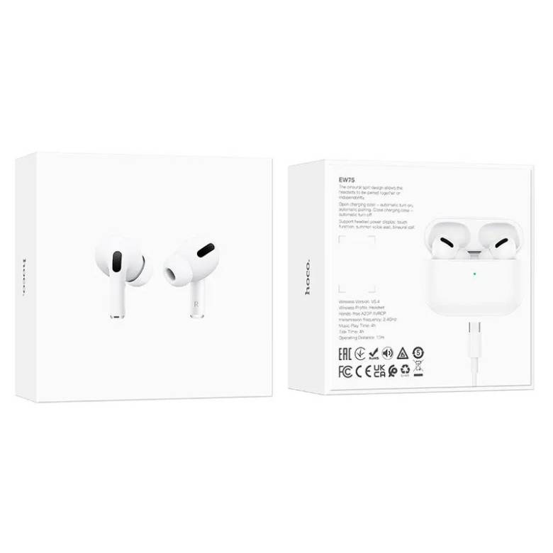 Навушники Bluetooth бездротові Hoco EW75 вакуумні з мікрофоном White - фото фото фото 7