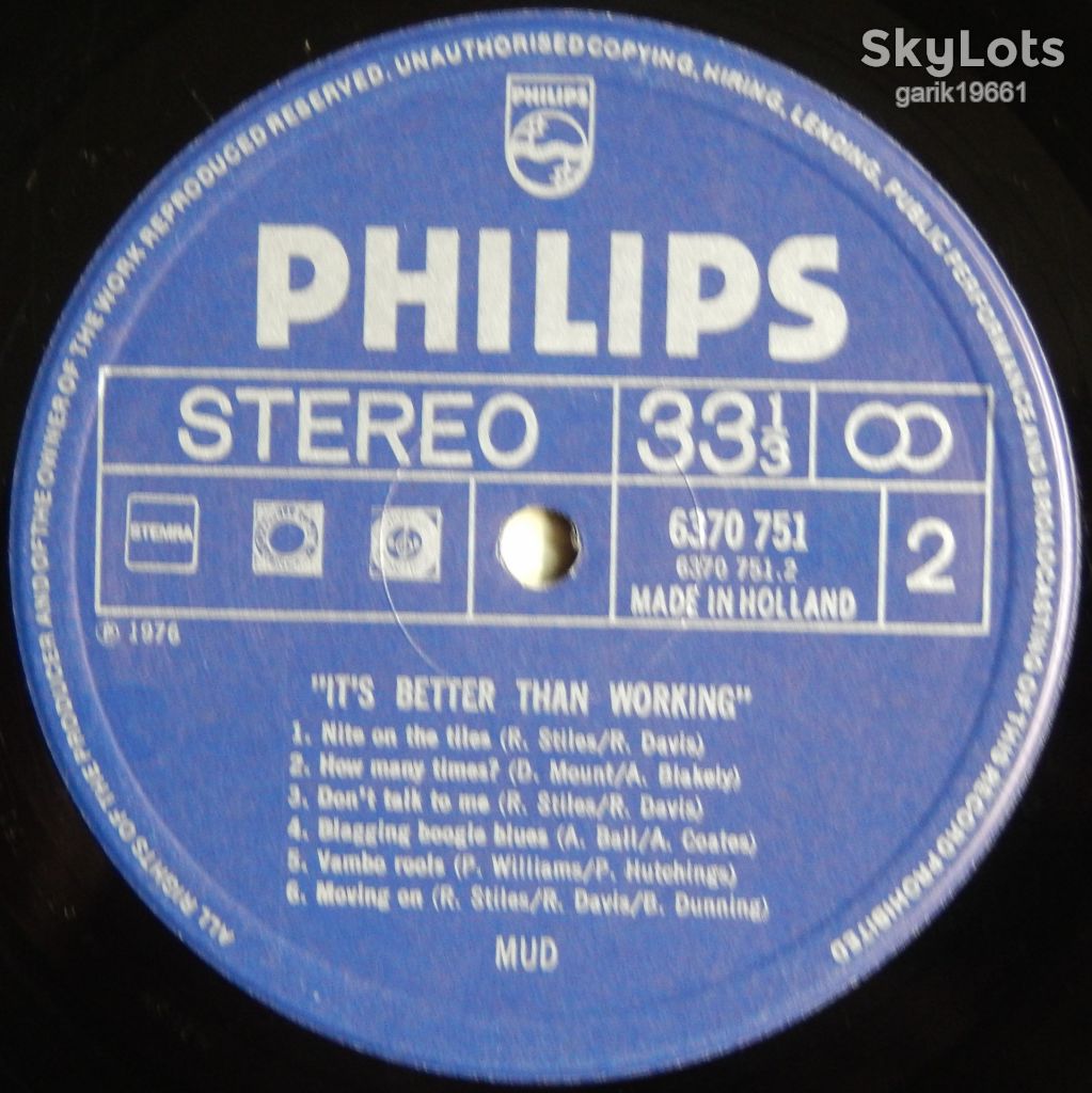 Mud – It's Better Than Working  (Philips – 6370 751, Holland) EX+/NM- - фото фото фото 3
