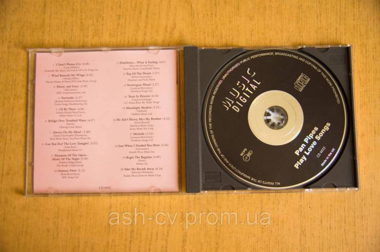Музичний диск CD. PAN PIPES - Play love songs - фото фото фото 4