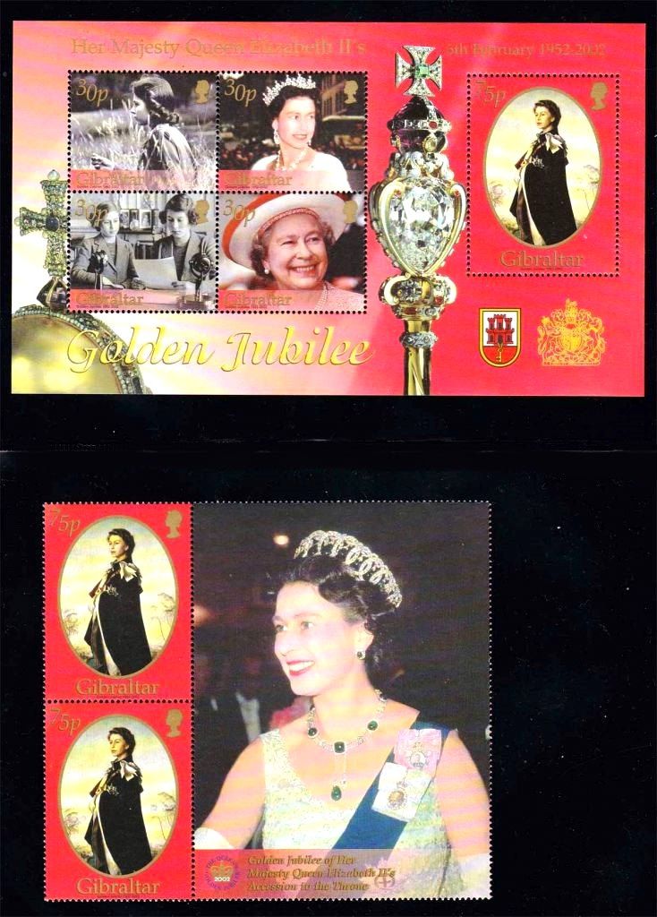 Гибралтар 2002 г  MNH - 2а скана - 50 лет на троне - фото фото фото 0