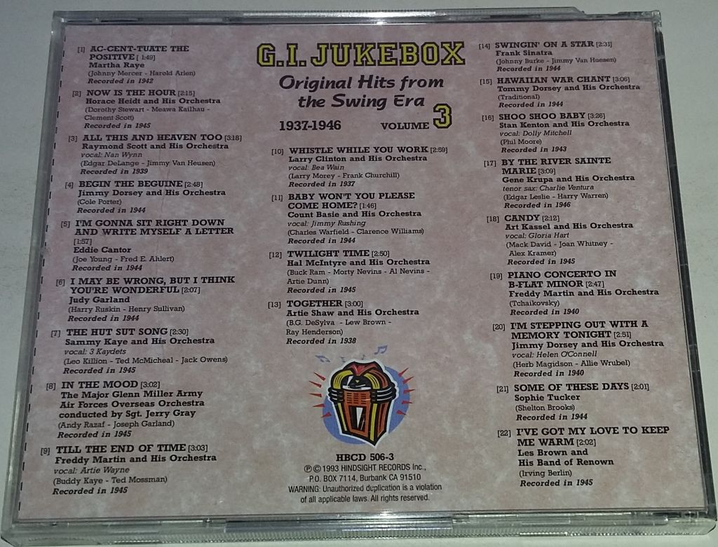 VARIOUS G.I. Jukebox Vol.3 1937-1946 CD  US - фото фото фото 2