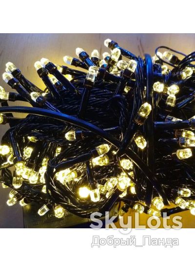ЯСКРАВА LED ГІРЛЯНДА ! ЛІХТАРИКИ КРИСТАЛИ ЗОЛОТО ! НА 100 LED ЛАМП ! - фото фото фото 3