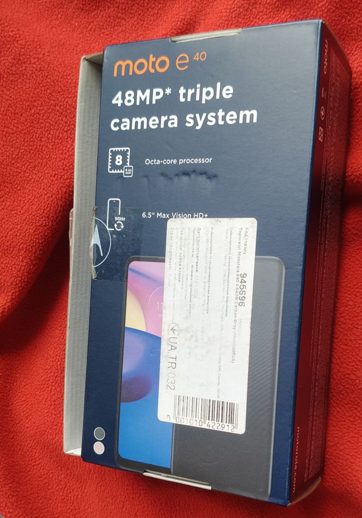 Коробка смартфона Motorola MOTO E40 - фото фото фото 1