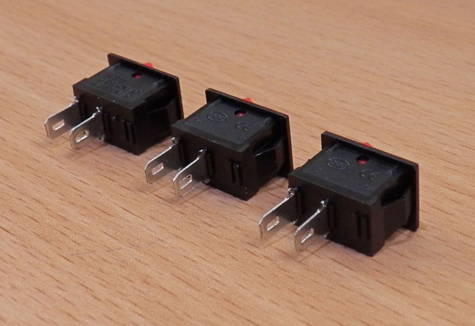 Перемикач mini 2 pin 3A 250V NEW Black/Red - фото фото фото 3