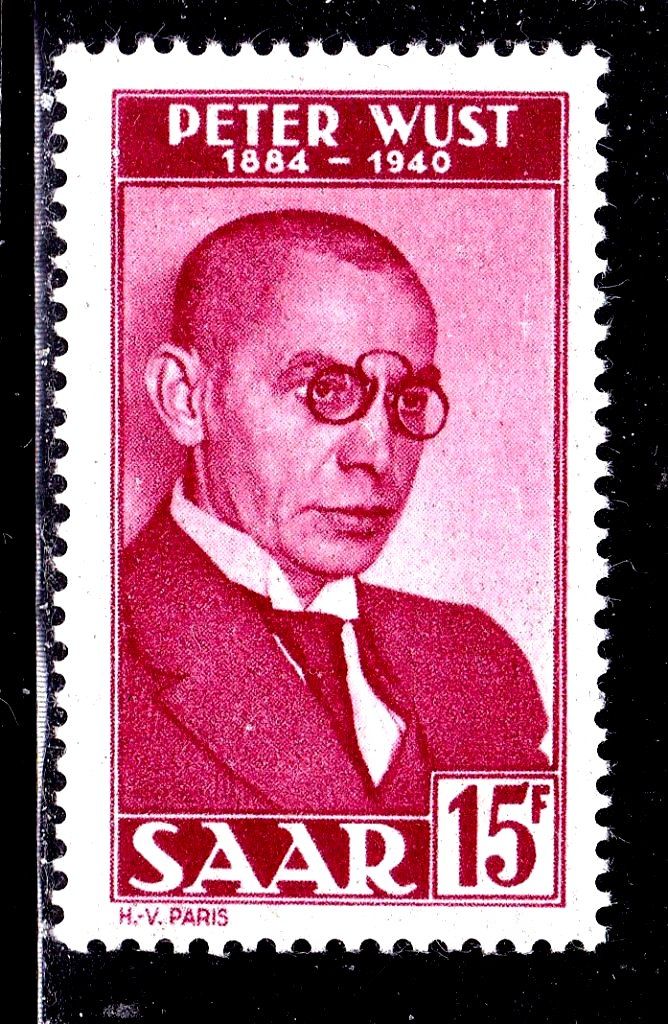Германия СААР 1950 г  MNH  - личности - П .  Вюст - фото фото фото 0
