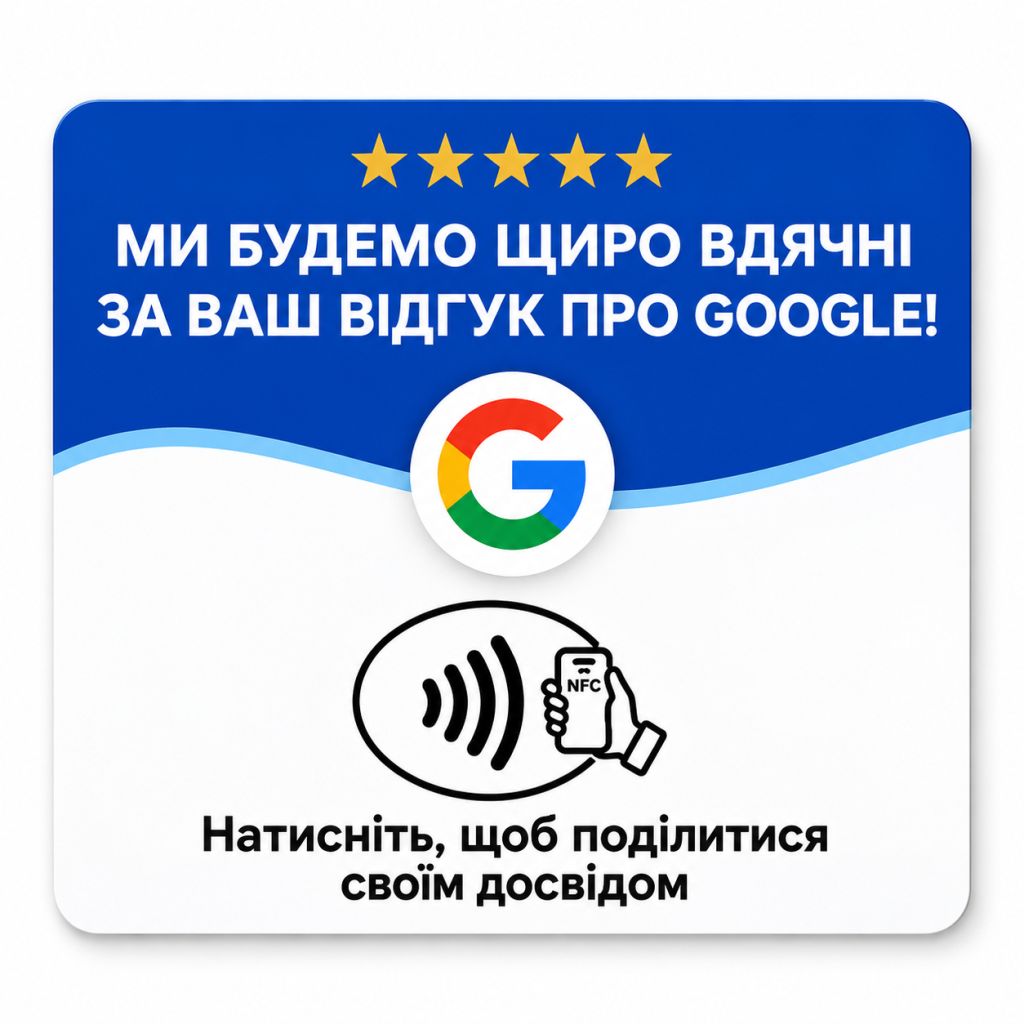 NFC картка для Google відгуків - фото фото фото 1
