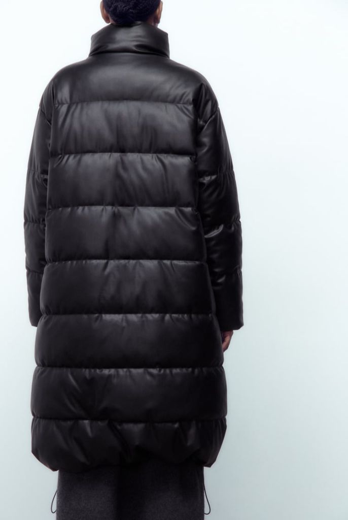 Пуховик из искусственной кожи Zara. - фото фото фото 2