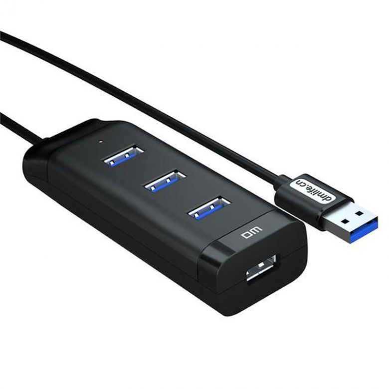 HUB USB3.0 DM CHB007 4 USB Plastic USB-A 120cm Black - фото фото фото 0