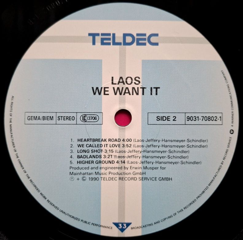 Laos - We Want It - 1990.  (LP). 12. Vinyl. Пластинка. Germany. Rare. - фото фото фото 3