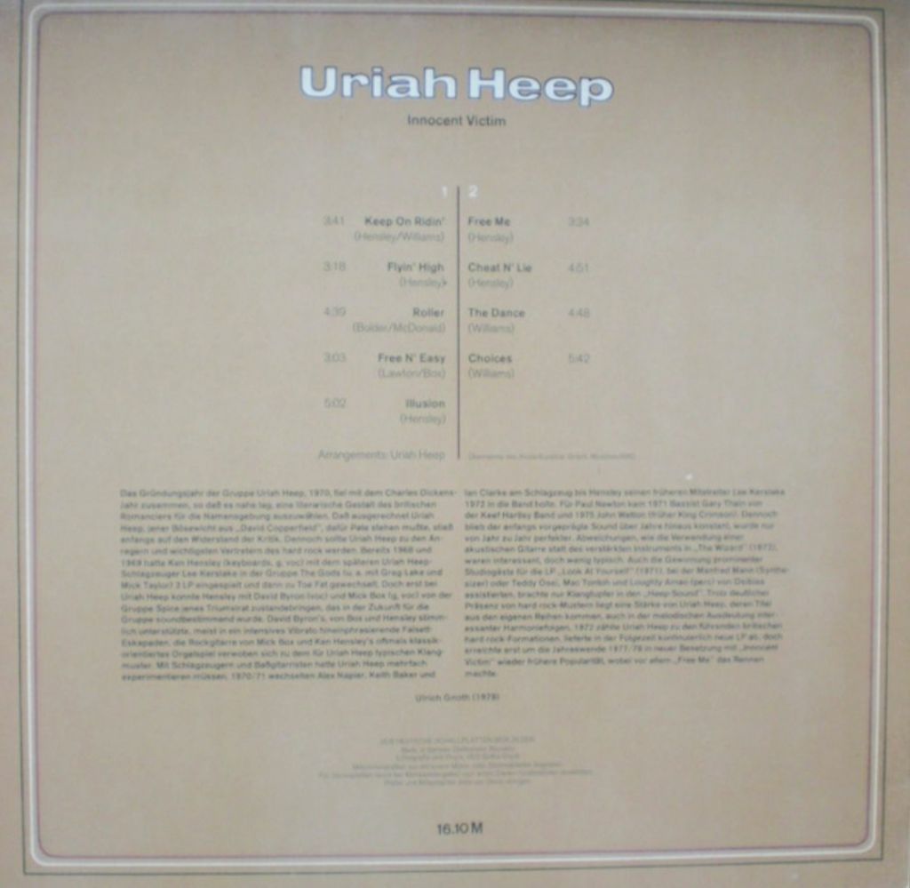Uriah Heep - Innocent Victim - 1977.    (LP). 12. Vinyl. Пластинка. Germany. Amiga. - фото фото фото 1