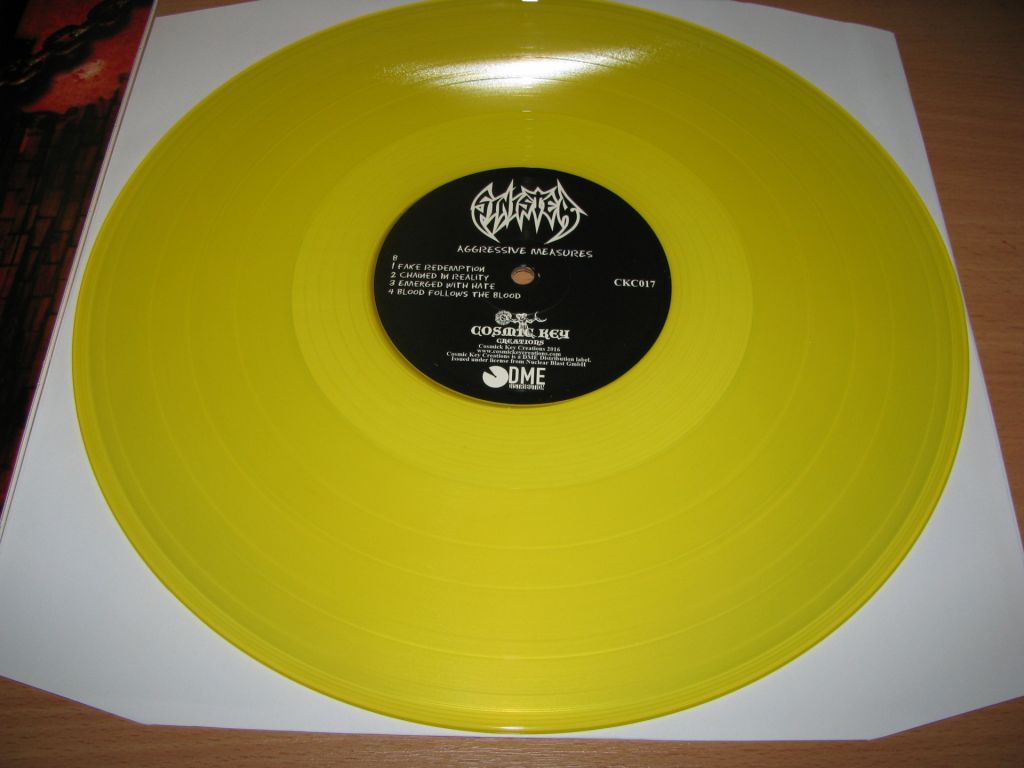 SINISTER - Aggressive Measures   (2016 Cosmic Key Creations,Yellow LP) - фото фото фото 3