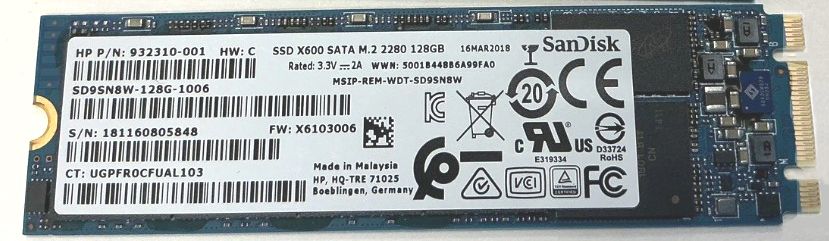 SSD диск SanDisk X600 128Gb M.2 2280 SATA III        (SATA/600) - фото фото фото 0