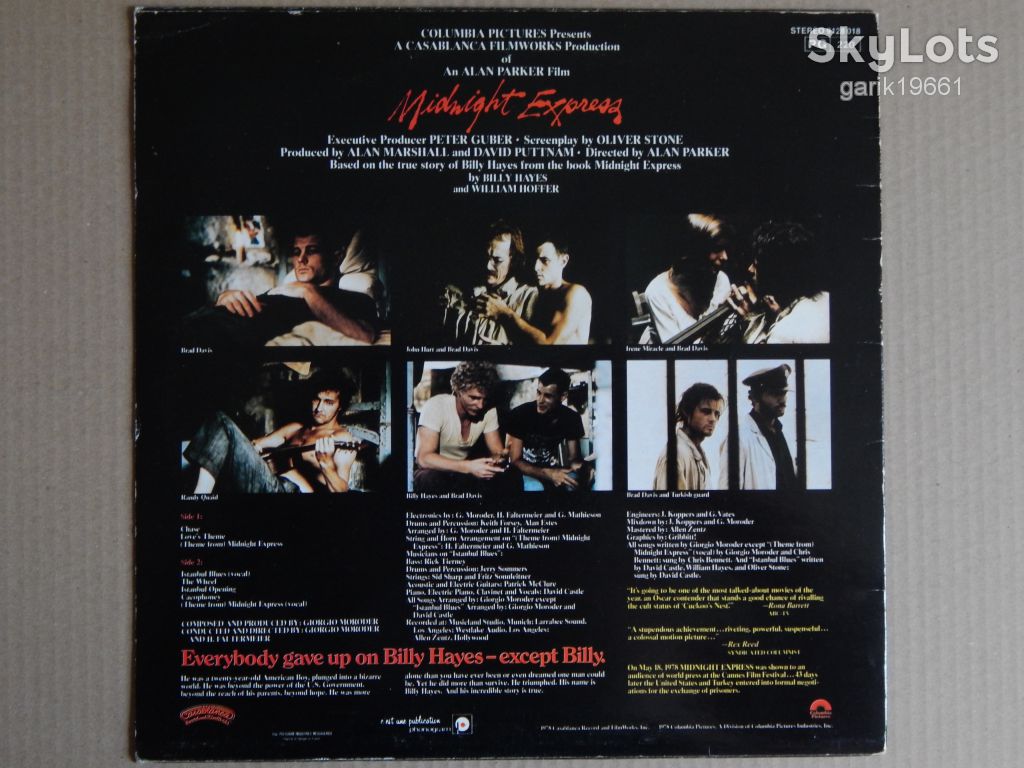 Giorgio Moroder ‎– Midnight Express    (Casablanca ‎– 9128 018, France) EX+/NM- - фото фото фото 1
