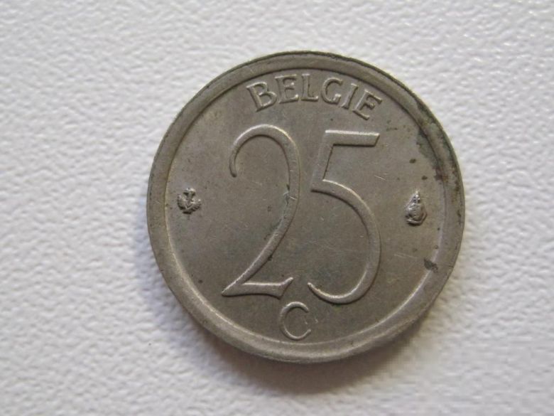 Бельгия 25 сантимов 1968 года BELGI 32930 - фото фото фото 0
