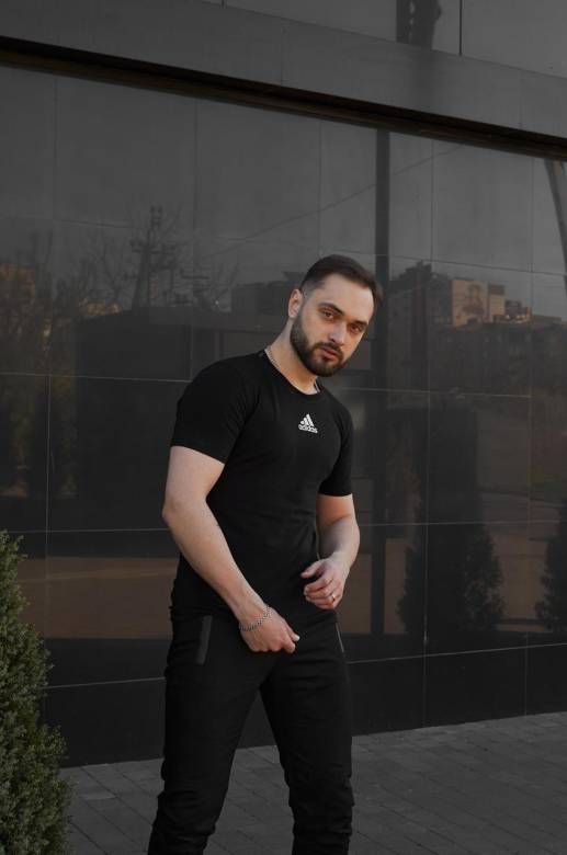 Футболка Adidas черная (лого центр) - фото фото фото 3