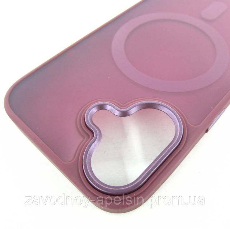 IPhone 16 Чехол матовый Магнит TPU+PC (бордовый) - фото фото фото 2
