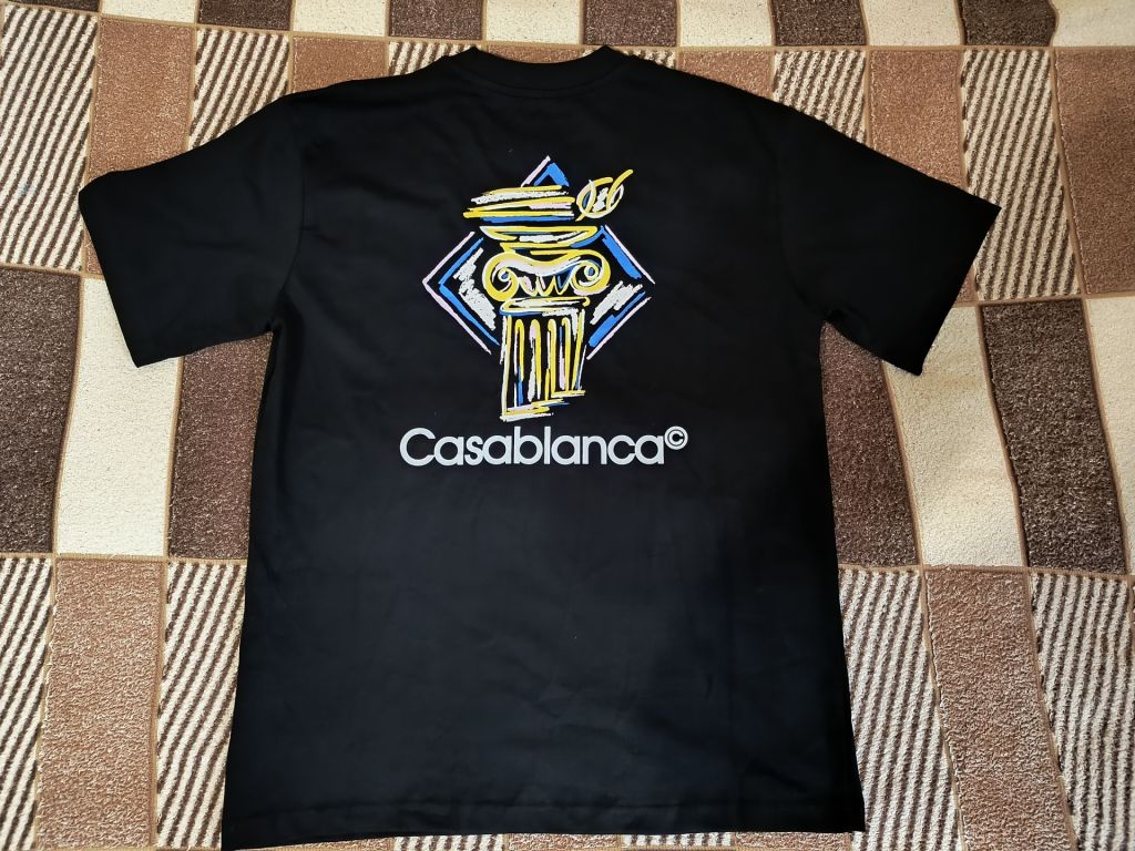 Футболка Casablanca Diamond Column Logo Black T-Shirt - фото фото фото 4